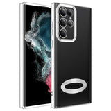 Galaxy S22 Ultra Kılıf Kamera Korumalı Logo Gösteren Zore Omega Kapak Gümüş