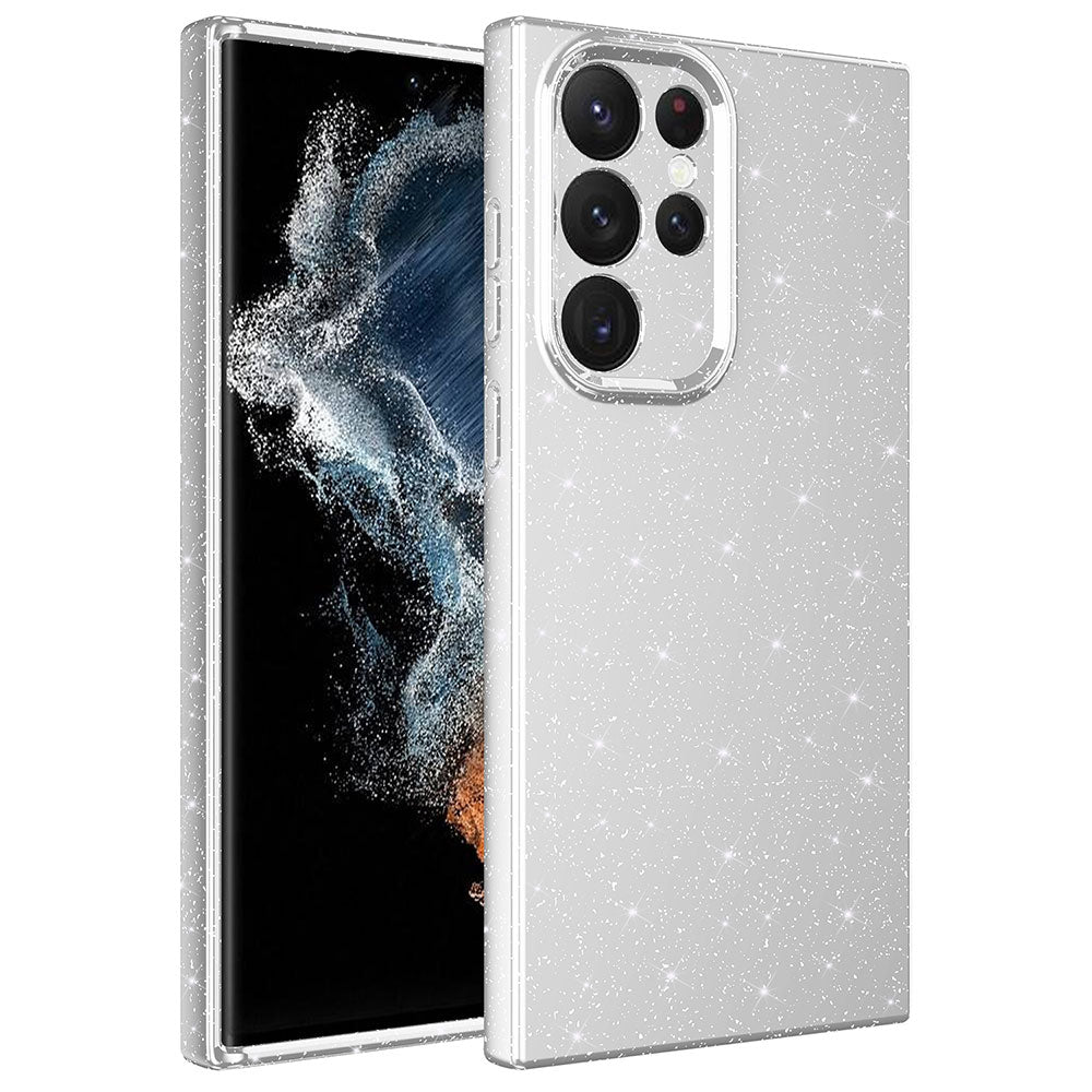 Galaxy S22 Ultra Kılıf Kamera Korumalı Simli Lüks Zore Koton Kapak Pembe