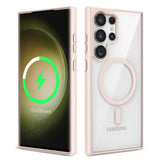 Galaxy S22 Ultra Kılıf M-safe Wireless Şarj Özellikli Silikon Zore Ege Kapak Pembe