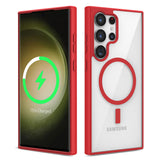 Galaxy S22 Ultra Kılıf M-safe Wireless Şarj Özellikli Silikon Zore Ege Kapak Kırmızı