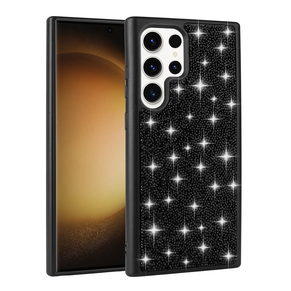 Galaxy S22 Ultra Kılıf Parlak Taşlı Tasarım Zore Pırlanta Kapak Siyah