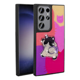 Galaxy S22 Ultra Kılıf Parlayan Kabartmalı İkonik Figürlü Zore Amas Silikon Kapak Pembe