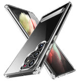 Galaxy S22 Ultra Kılıf Standlı Şeffaf Silikon Zore L-Stand Kapak Renksiz