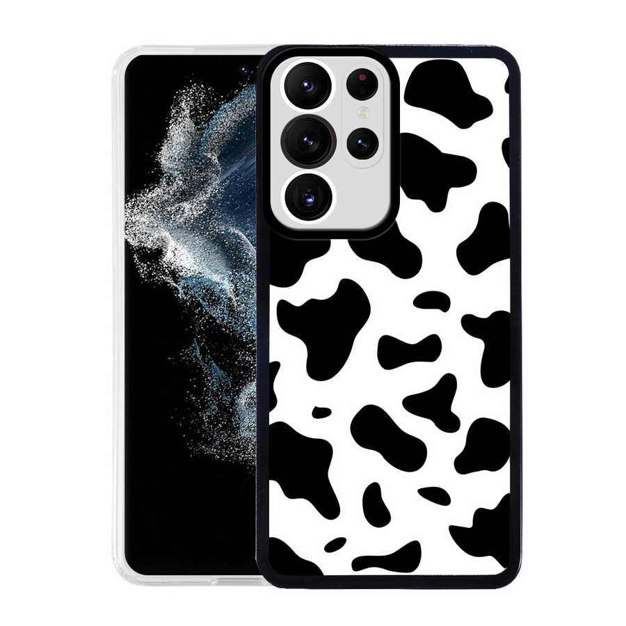 Galaxy S22 Ultra Kılıf Zore M-Fit Desenli Kapak Cow No1