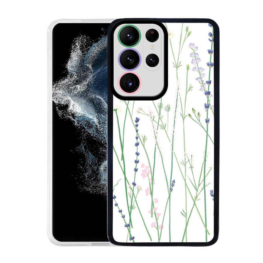 Galaxy S22 Ultra Kılıf Zore M-Fit Desenli Kapak Flower No4