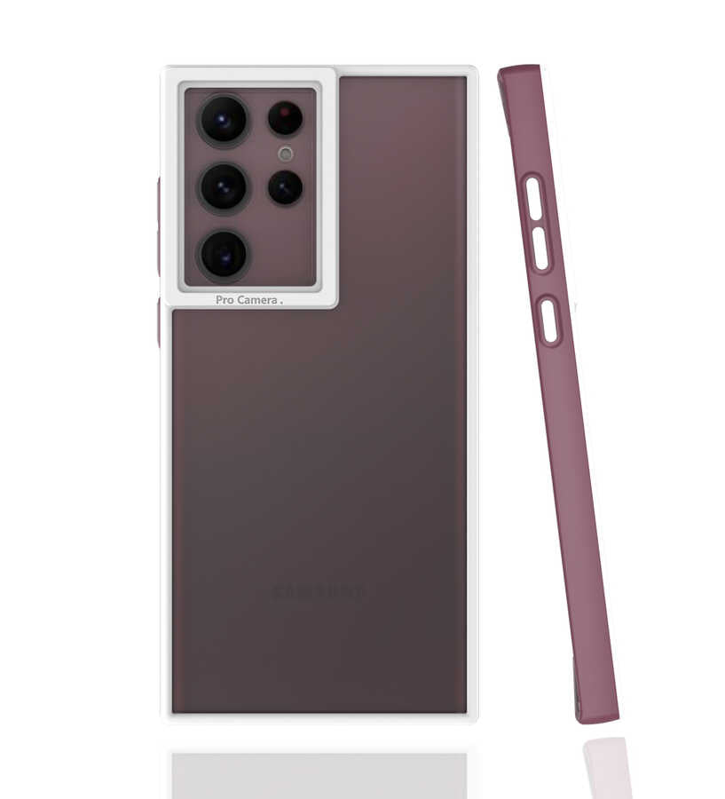 Galaxy S22 Ultra Kılıf Zore Mima Kapak Mürdüm