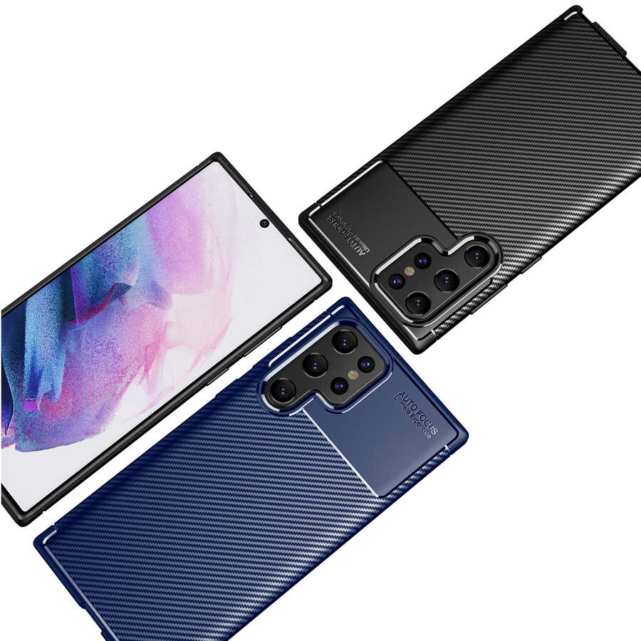 Galaxy S22 Ultra Kılıf Zore Negro Silikon Kapak Siyah