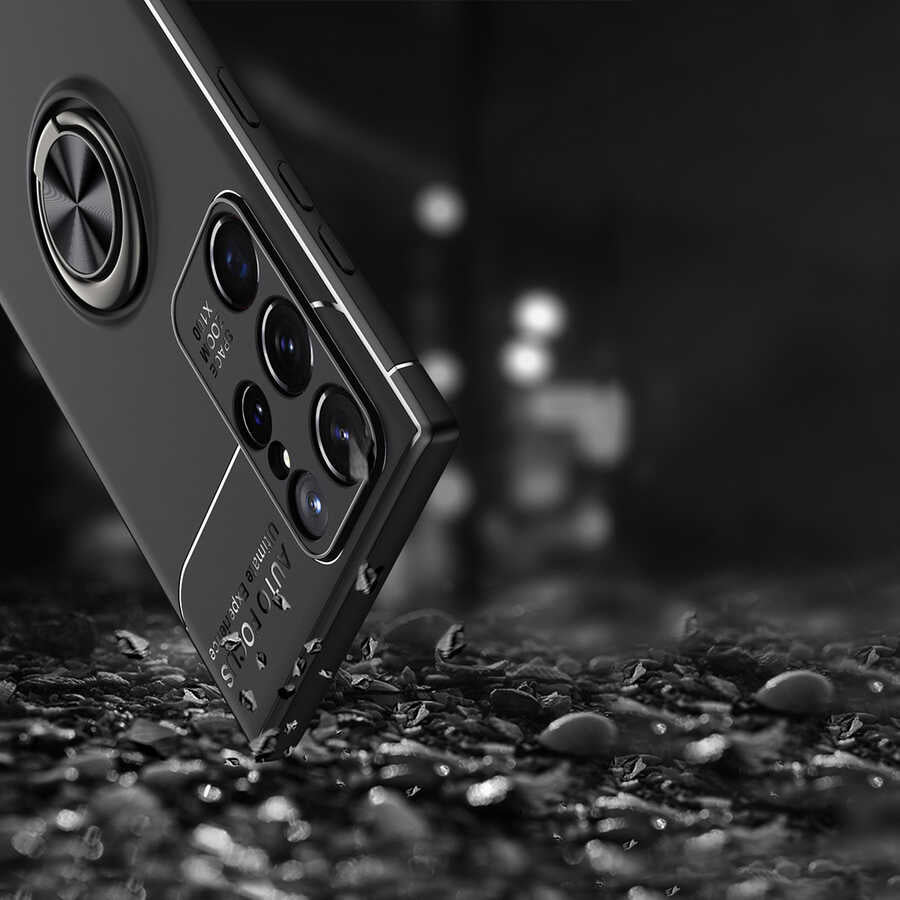 Galaxy S22 Ultra Kılıf Zore Ravel Silikon Kapak Siyah