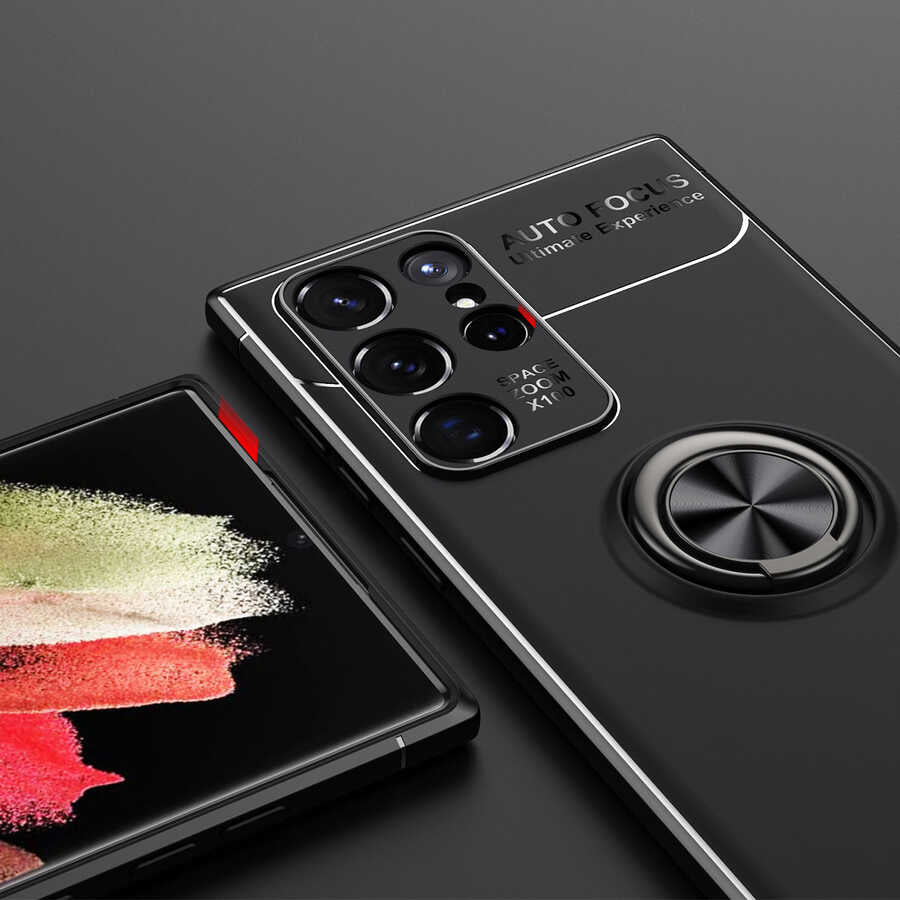 Galaxy S22 Ultra Kılıf Zore Ravel Silikon Kapak Siyah