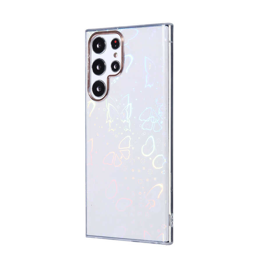 Galaxy S22 Ultra Kılıf Zore Sidney Desenli Sert Kapak Heart No1