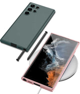 Galaxy S22 Ultra Kılıf Zore Silikon Kıpta Kapak Rose Gold