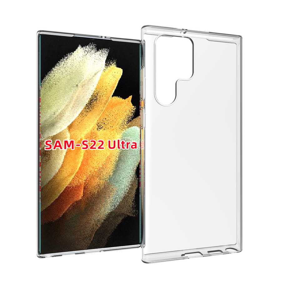 Galaxy S22 Ultra Kılıf Zore Süper Silikon Kapak Renksiz