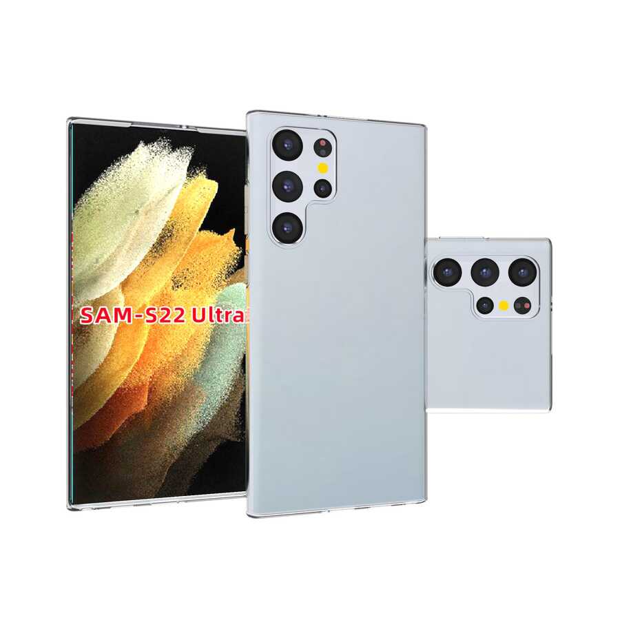Galaxy S22 Ultra Kılıf Zore Süper Silikon Kapak Renksiz