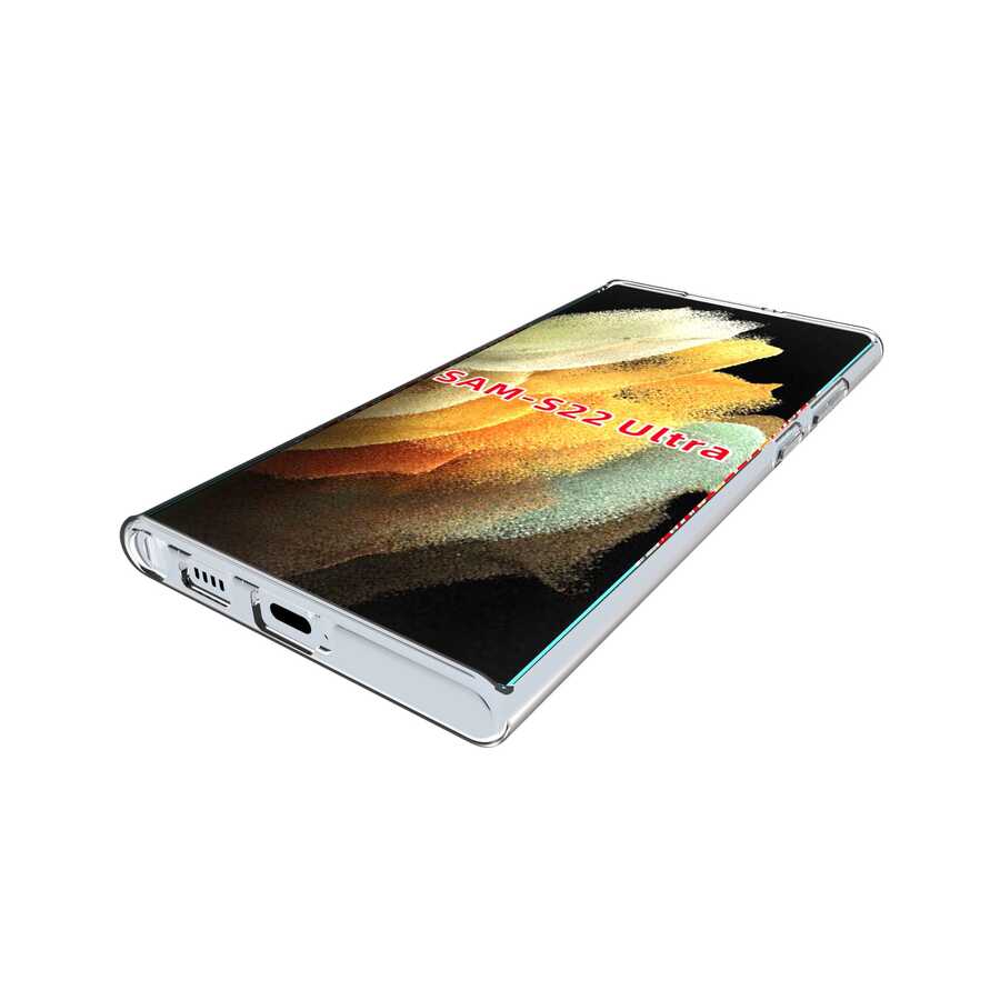Galaxy S22 Ultra Kılıf Zore Süper Silikon Kapak Renksiz
