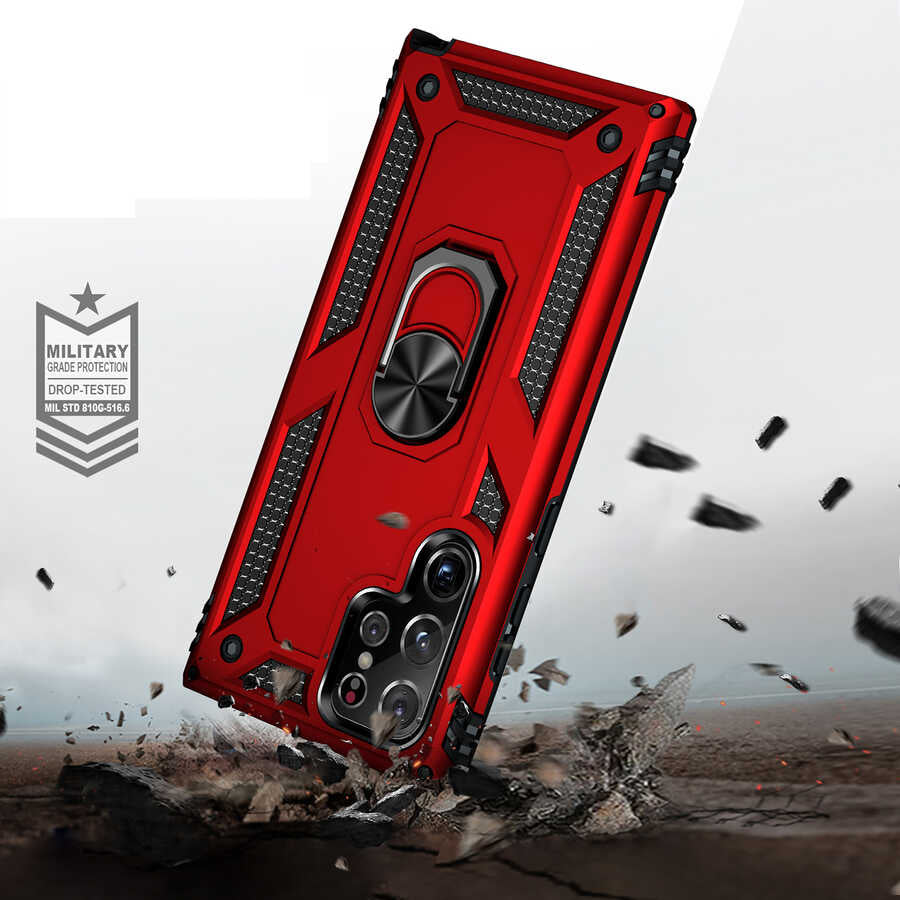 Galaxy S22 Ultra Kılıf Zore Vega Kapak Mavi