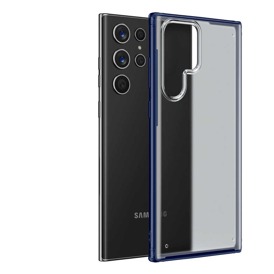 Galaxy S22 Ultra Kılıf Zore Volks Kapak Lacivert