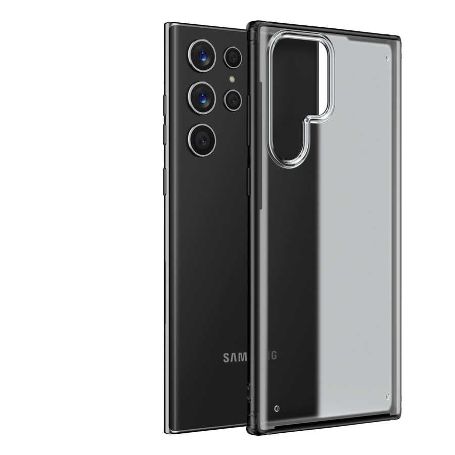 Galaxy S22 Ultra Kılıf Zore Volks Kapak Siyah