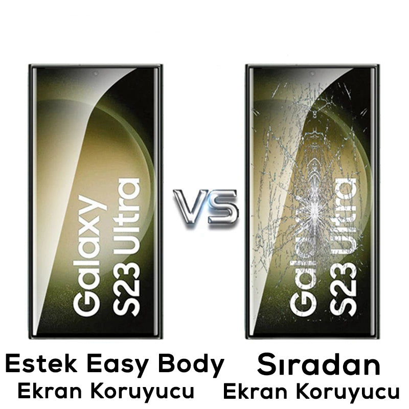 Galaxy S22 Ultra Zore Hizalama Aparatlı Estek Easy Body Ekran Koruyucu Siyah