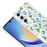 Galaxy S23 FE Kılıf Kamera Korumalı Desenli Zore Klip Kapak Mavi Lale