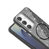 Galaxy S23 FE Kılıf M-safe Şarj Özellikli Parlayan Simli Zore Okso Kapak Gold