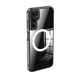 Galaxy S23 FE Kılıf Sert PC Arka Yüzey Wireless Şarj Özellikli Zore Flet M-safe Kapak Renksiz