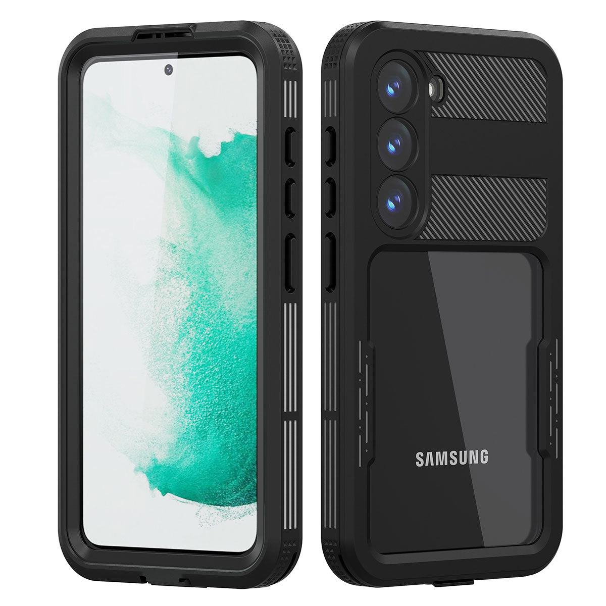 Galaxy S23 Kılıf 1-1 Su Geçirmez Kılıf Siyah