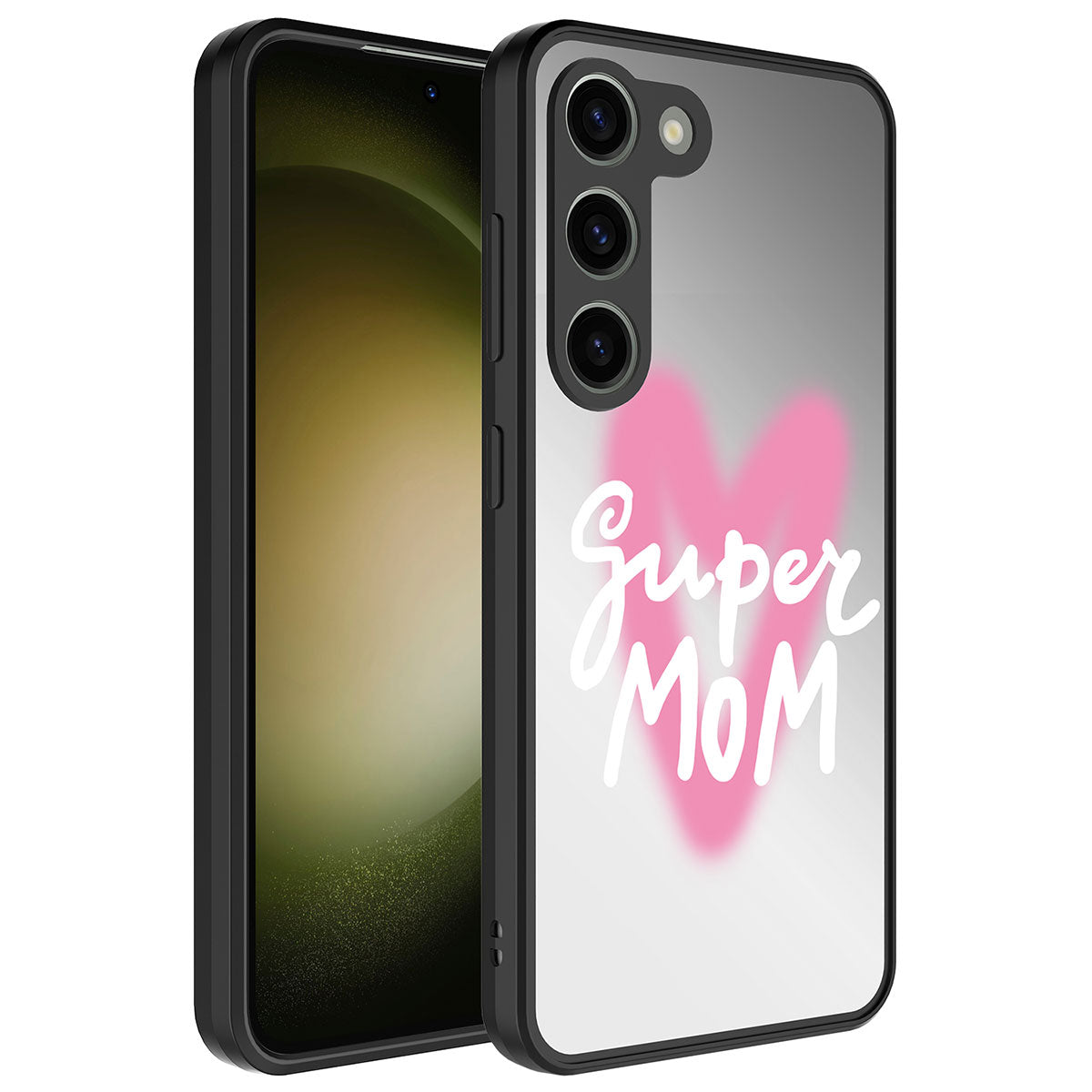 Galaxy S23 Kılıf Aynalı Desenli Kamera Korumalı Parlak Zore Mirror Kapak Süper Anne