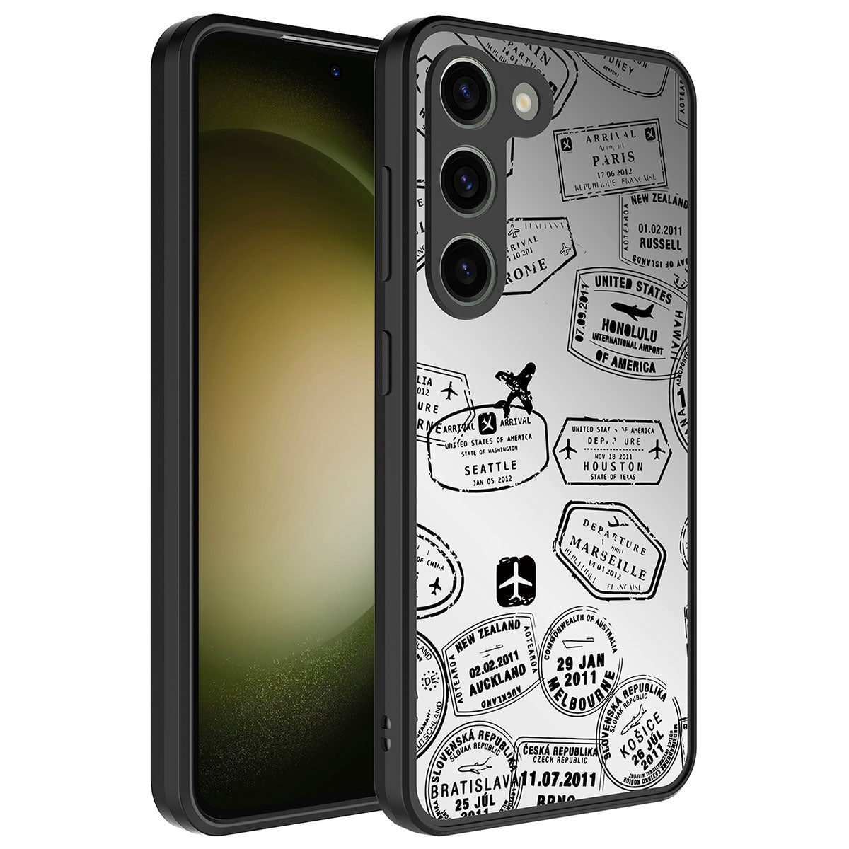 Galaxy S23 Kılıf Aynalı Desenli Kamera Korumalı Parlak Zore Mirror Kapak Seyahat