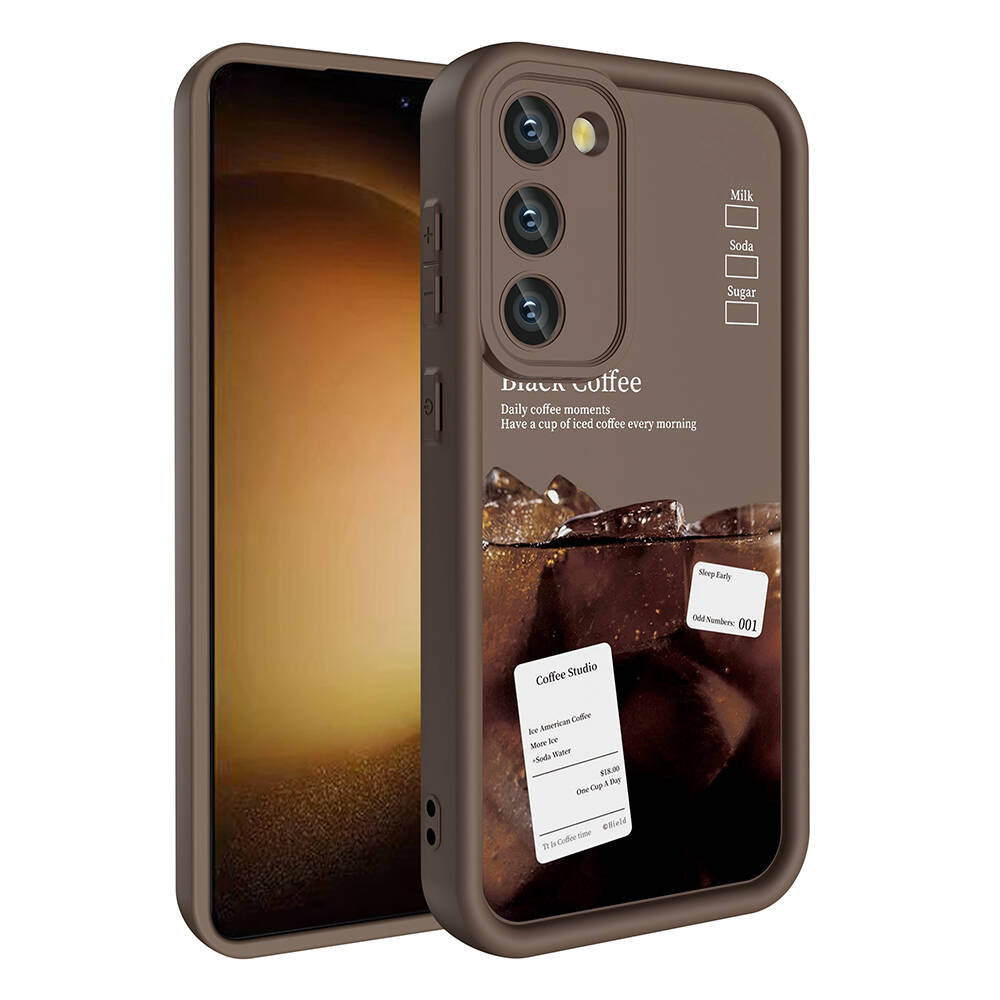 Galaxy S23 Kılıf Kamera Korumalı Baskılı Arka Yüzey Zore Klas Kapak Koyu Kahve