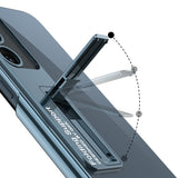 Galaxy S23 Kılıf Kamera Korumalı Şeffaf Tasarımlı Zore Lego Standlı Kapak Mürdüm
