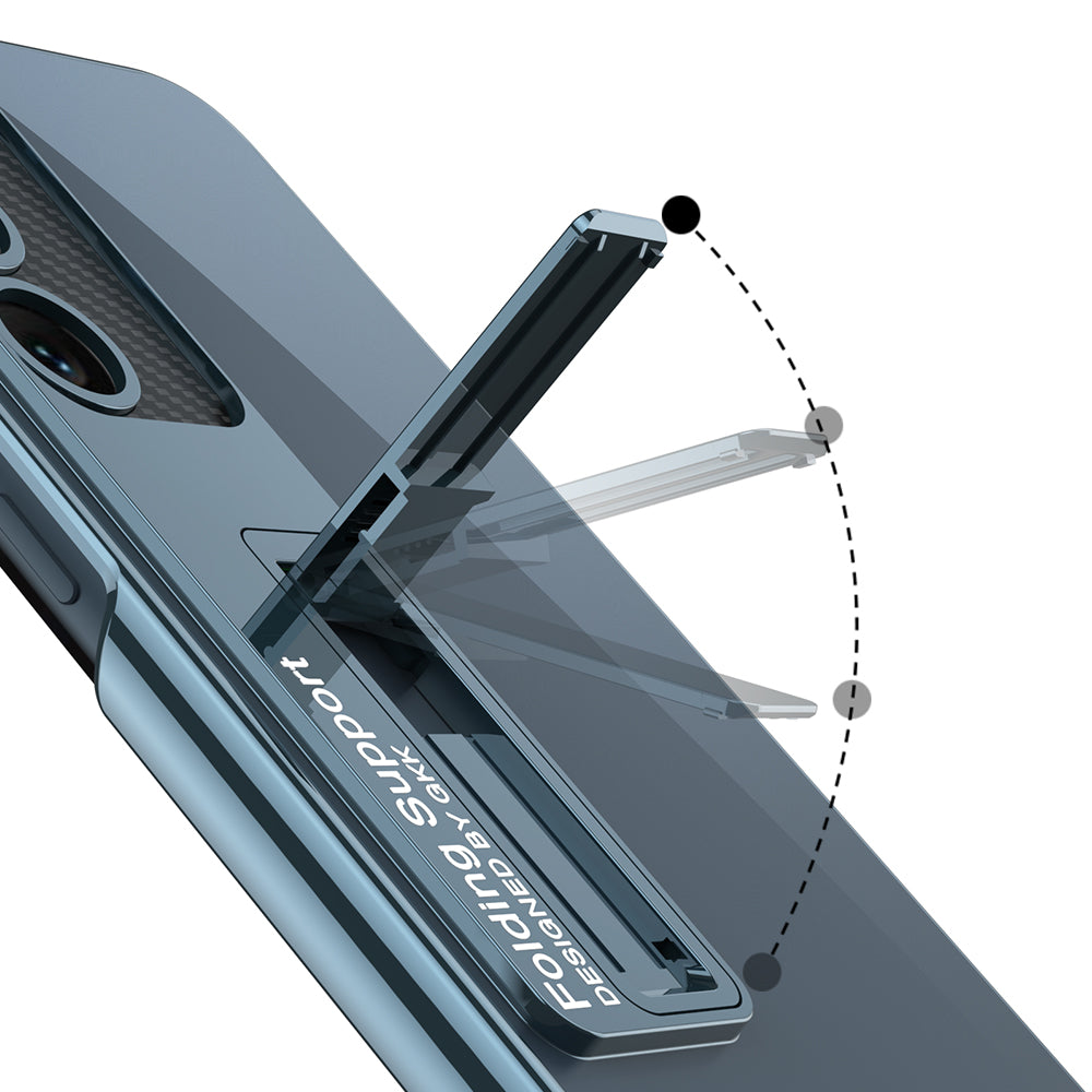 Galaxy S23 Kılıf Kamera Korumalı Şeffaf Tasarımlı Zore Lego Standlı Kapak Mürdüm