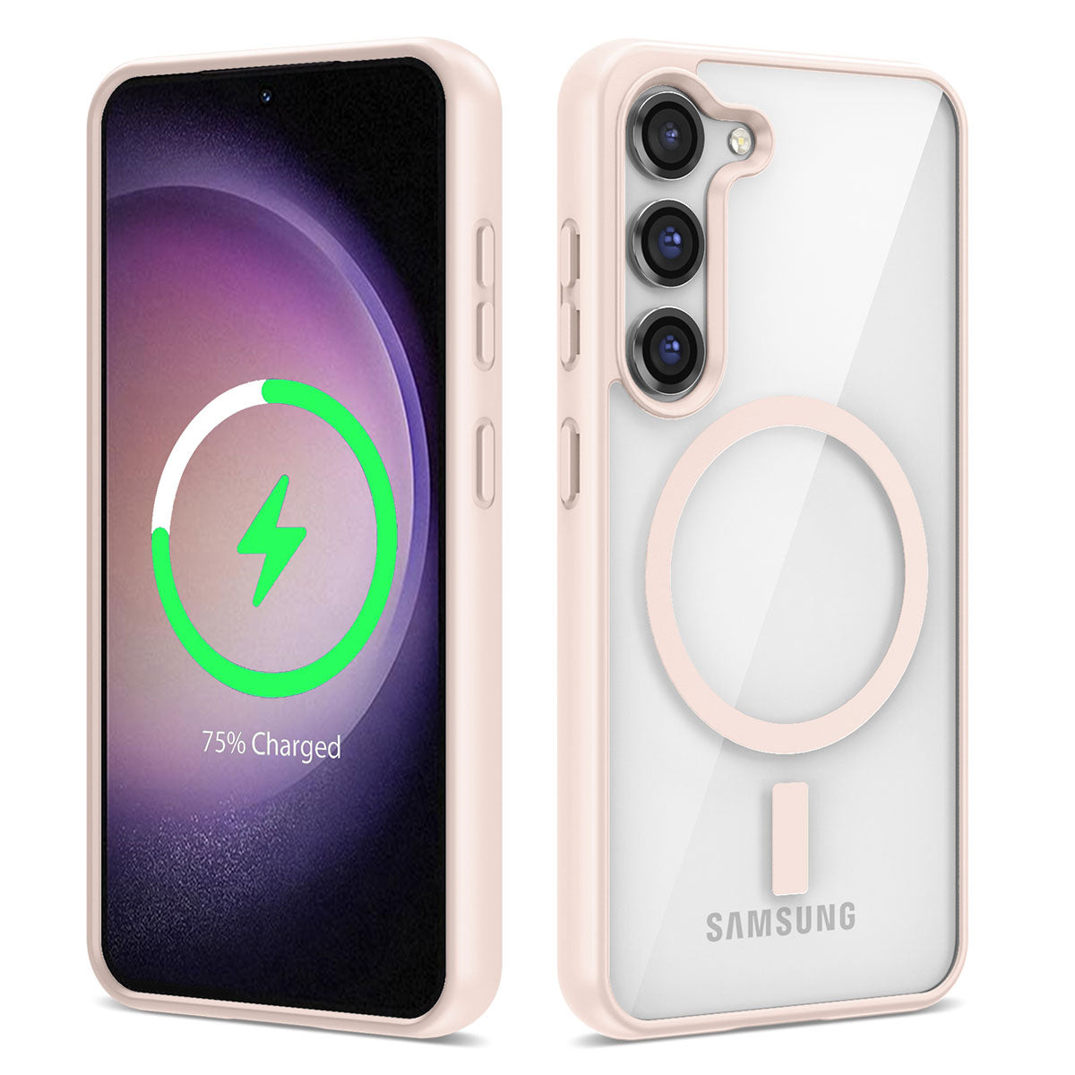 Galaxy S23 Kılıf M-safe Wireless Şarj Özellikli Silikon Zore Ege Kapak Pembe
