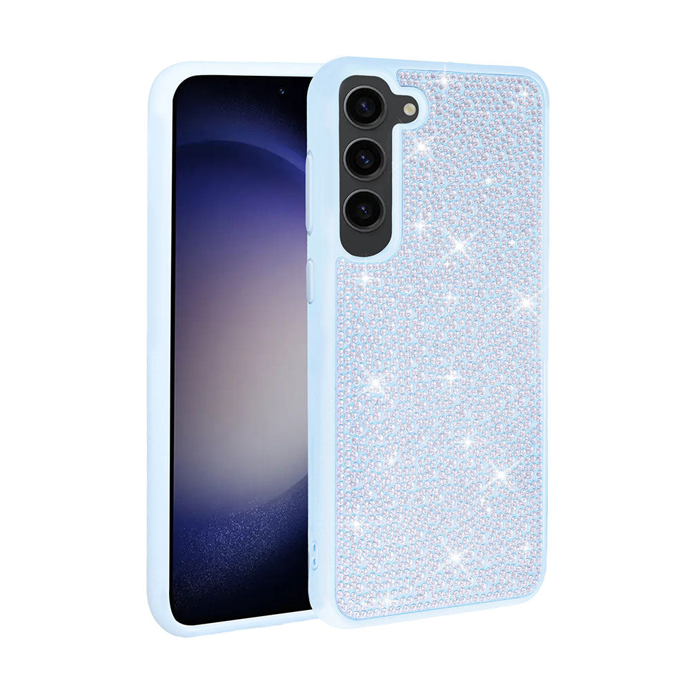Galaxy S23 Kılıf Parlak Taşlı Tasarım Zore Ston Kapak Mavi Açık