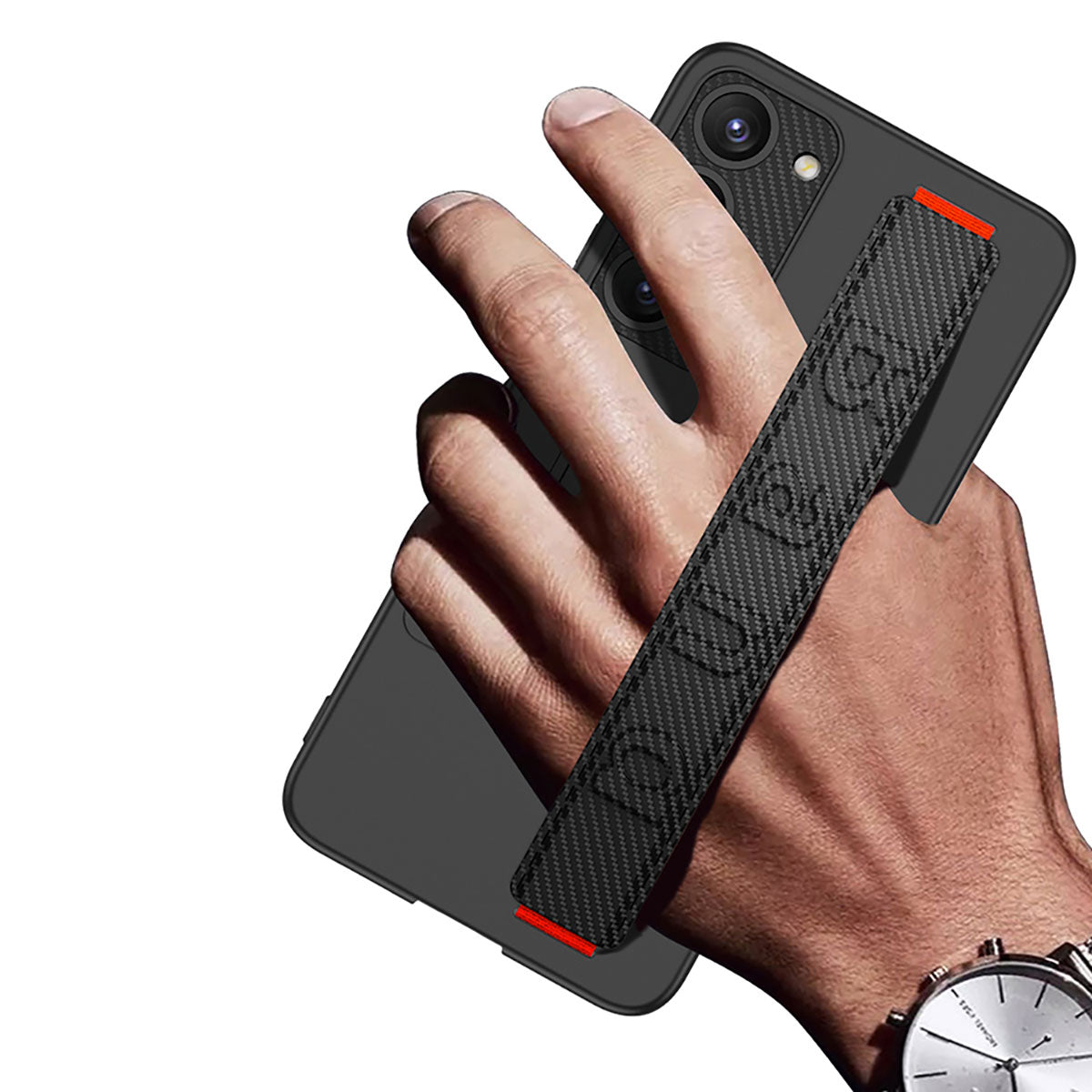 Galaxy S23 Kılıf Standlı El Tutacaklı Zore Band Kapak Siyah