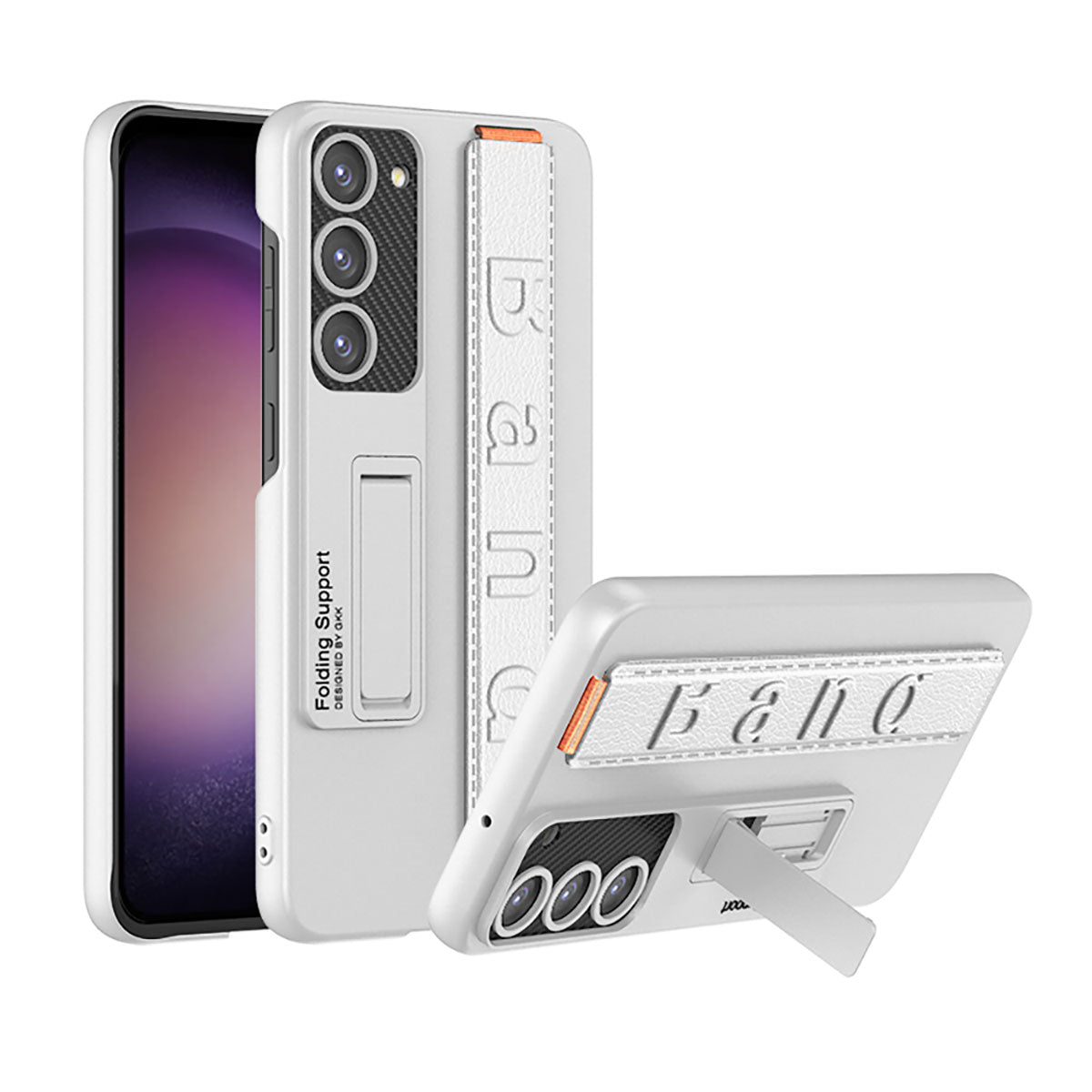 Galaxy S23 Kılıf Standlı El Tutacaklı Zore Band Kapak Gümüş