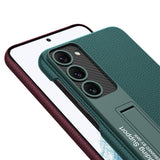 Galaxy S23 Kılıf Zore Kıpta Standlı Kapak Siyah Karbon