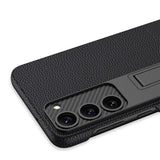 Galaxy S23 Kılıf Zore Kıpta Standlı Kapak Koyu Yeşil