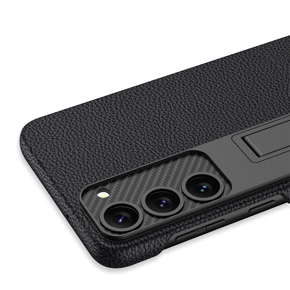 Galaxy S23 Kılıf Zore Kıpta Standlı Kapak Koyu Yeşil