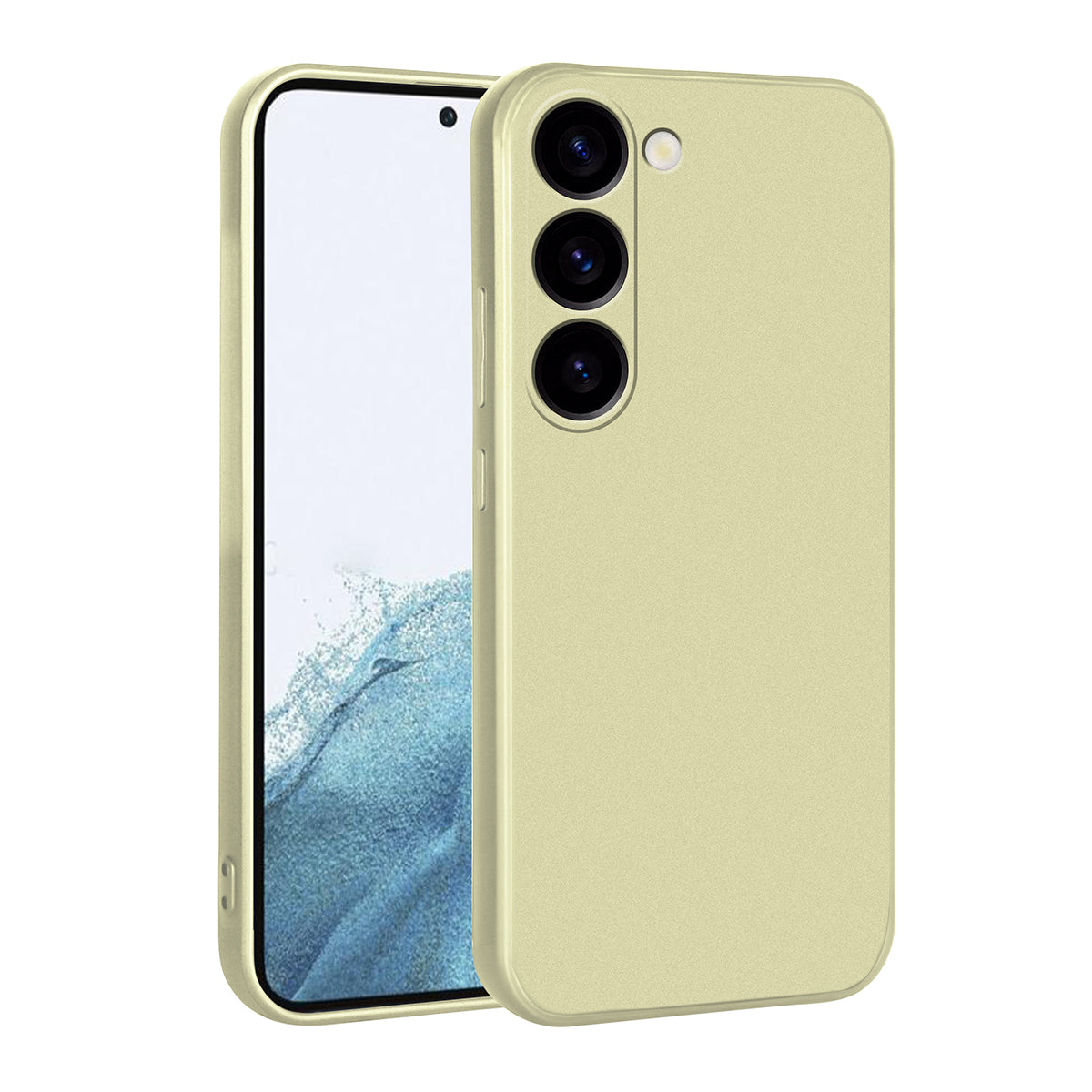 Galaxy S23 Kılıf Zore Premier Silikon Kapak Gold