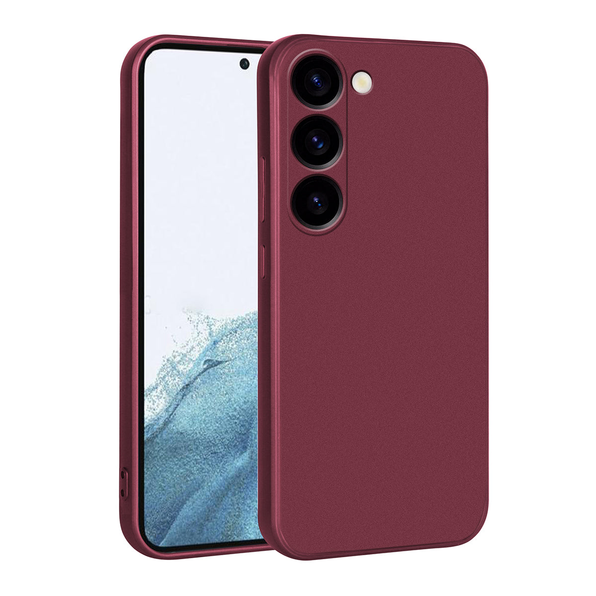 Galaxy S23 Kılıf Zore Premier Silikon Kapak Mürdüm