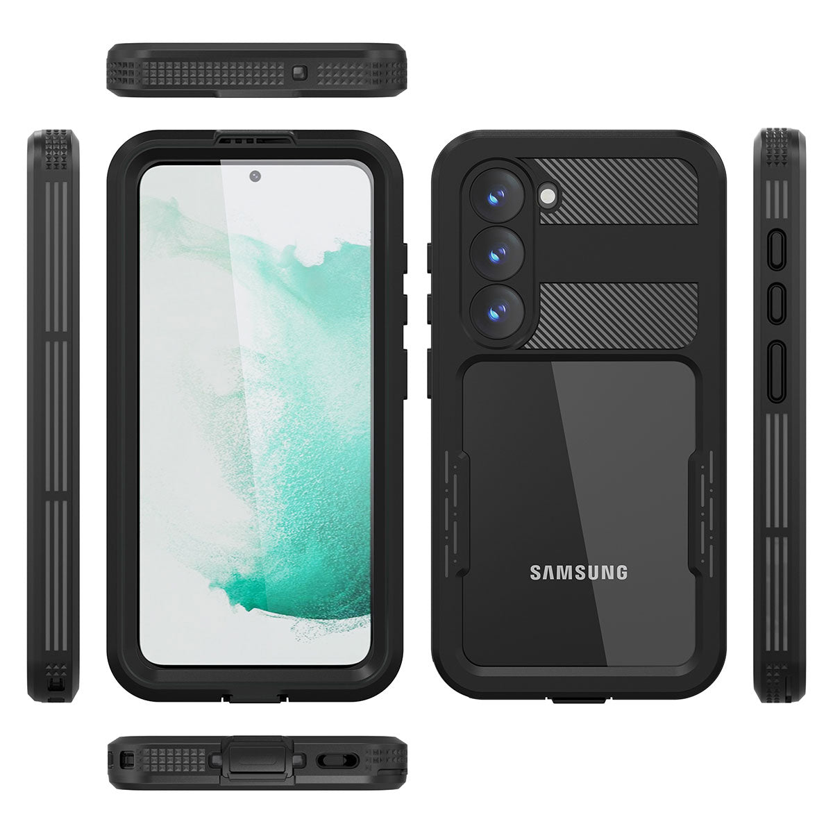 Galaxy S23 Plus Kılıf 1-1 Su Geçirmez Kılıf Siyah