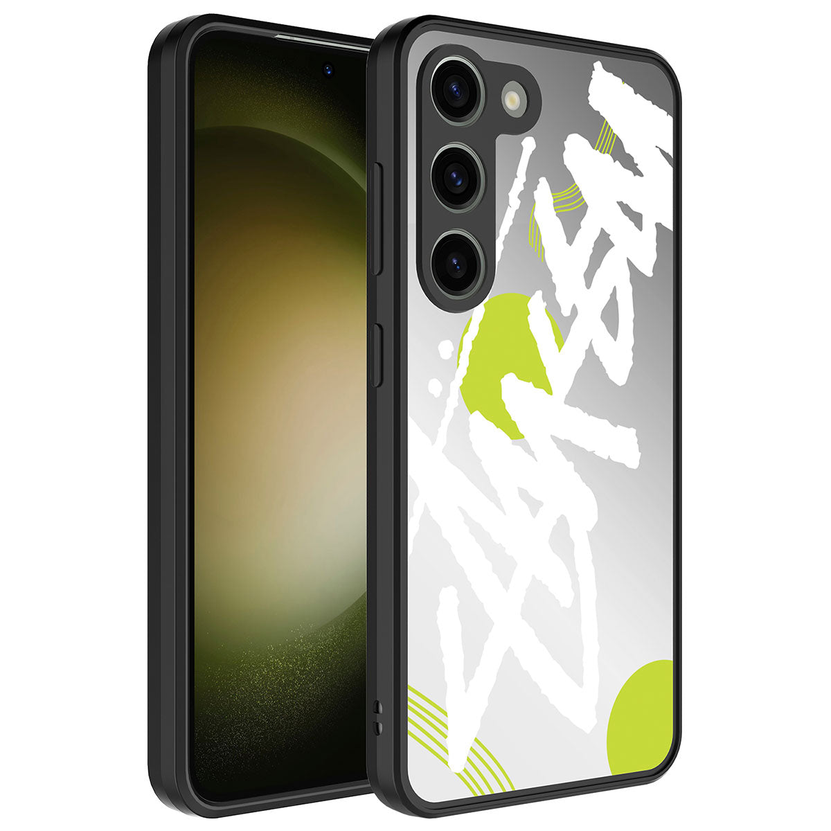 Galaxy S23 Plus Kılıf Aynalı Desenli Kamera Korumalı Parlak Zore Mirror Kapak Yazı
