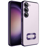 Galaxy S23 Plus Kılıf Kamera Korumalı Logo Gösteren Zore Omega Kapak Derin Mor