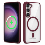Galaxy S23 Plus Kılıf M-safe Wireless Şarj Özellikli Silikon Zore Ege Kapak Koyu Kırmızı