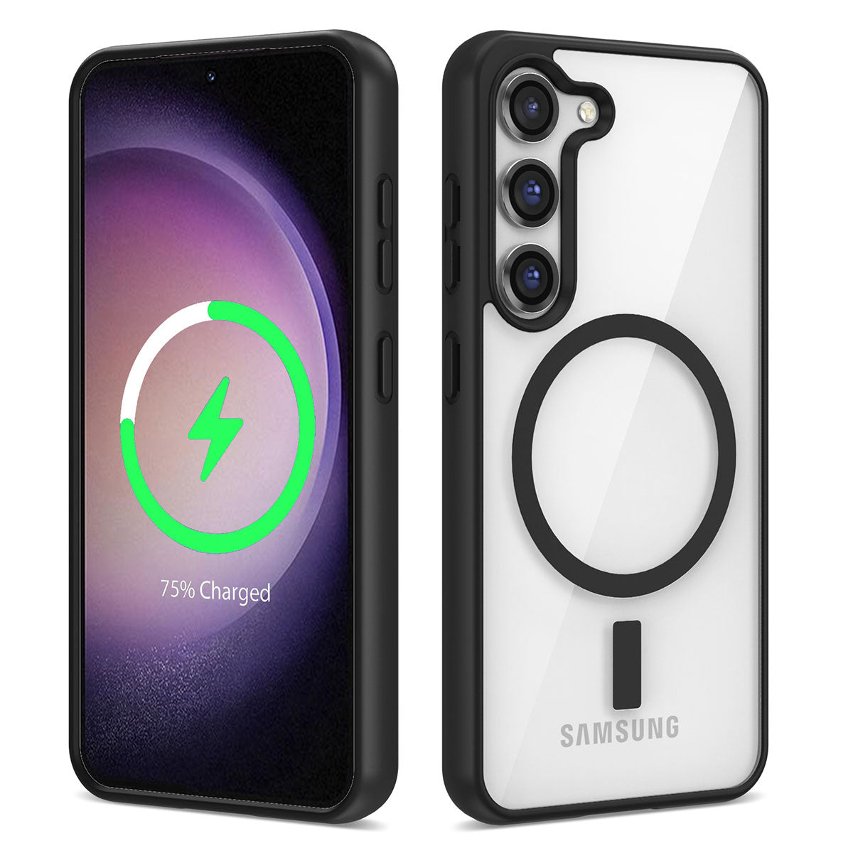 Galaxy S23 Plus Kılıf M-safe Wireless Şarj Özellikli Silikon Zore Ege Kapak Siyah