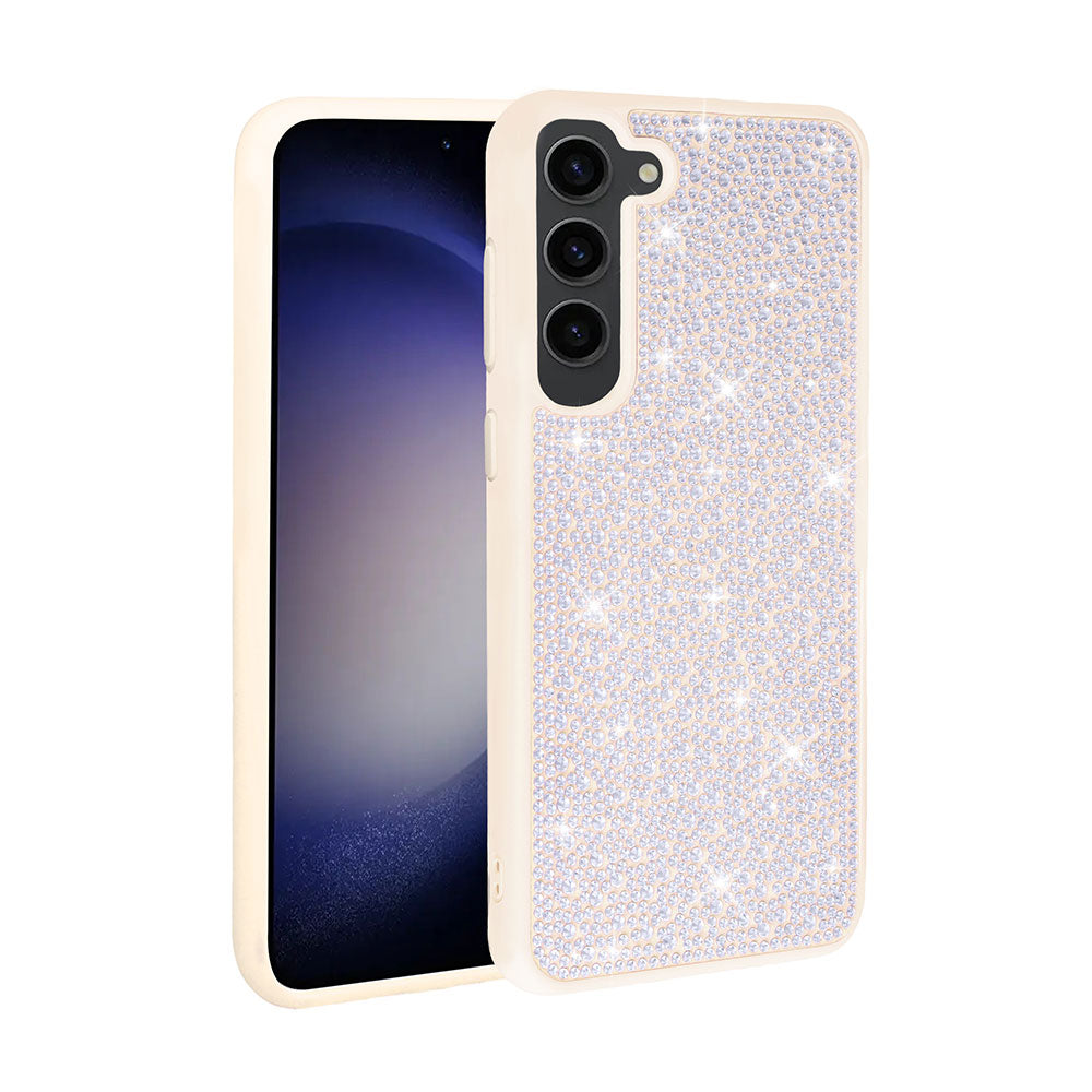 Galaxy S23 Plus Kılıf Parlak Taşlı Tasarım Zore Ston Kapak Beyaz