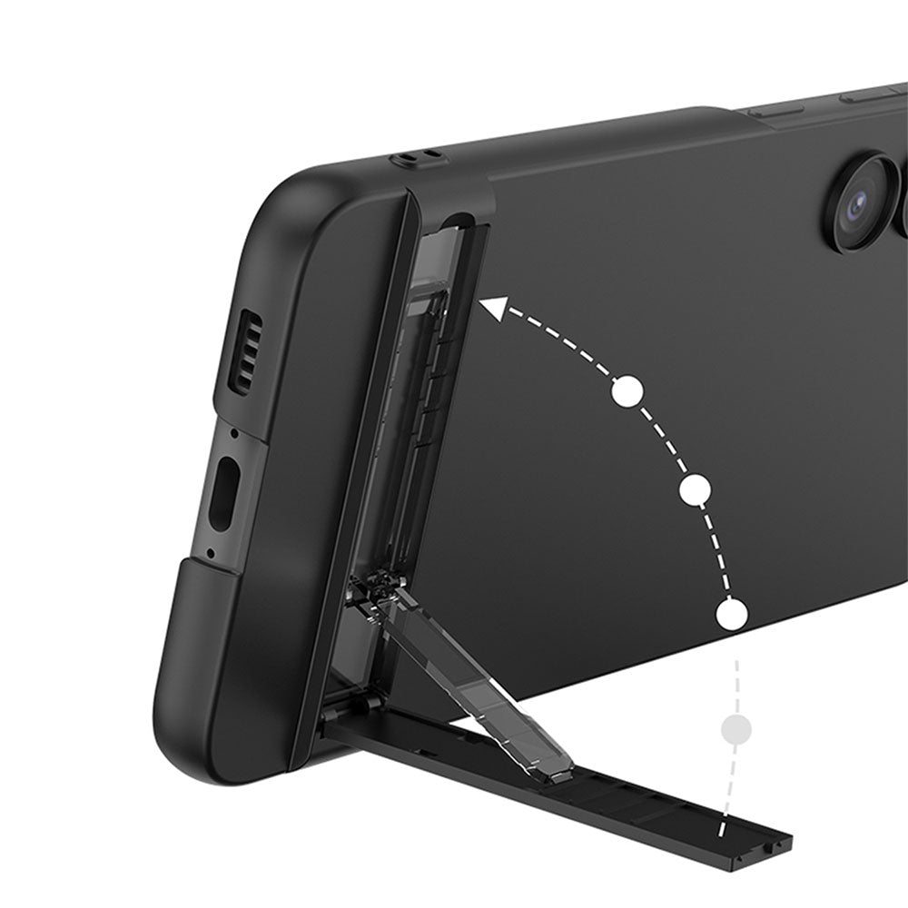 Galaxy S23 Plus Kılıf Zore Kamera Korumalı Dikey Standlı Ays Kapak Siyah