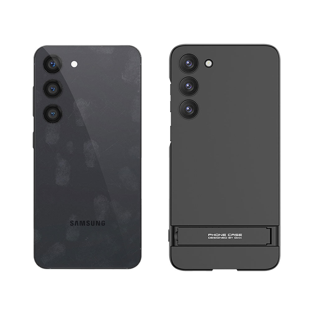 Galaxy S23 Plus Kılıf Zore Kamera Korumalı Dikey Standlı Ays Kapak Siyah