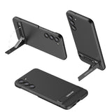 Galaxy S23 Plus Kılıf Zore Kamera Korumalı Dikey Standlı Ays Kapak Siyah