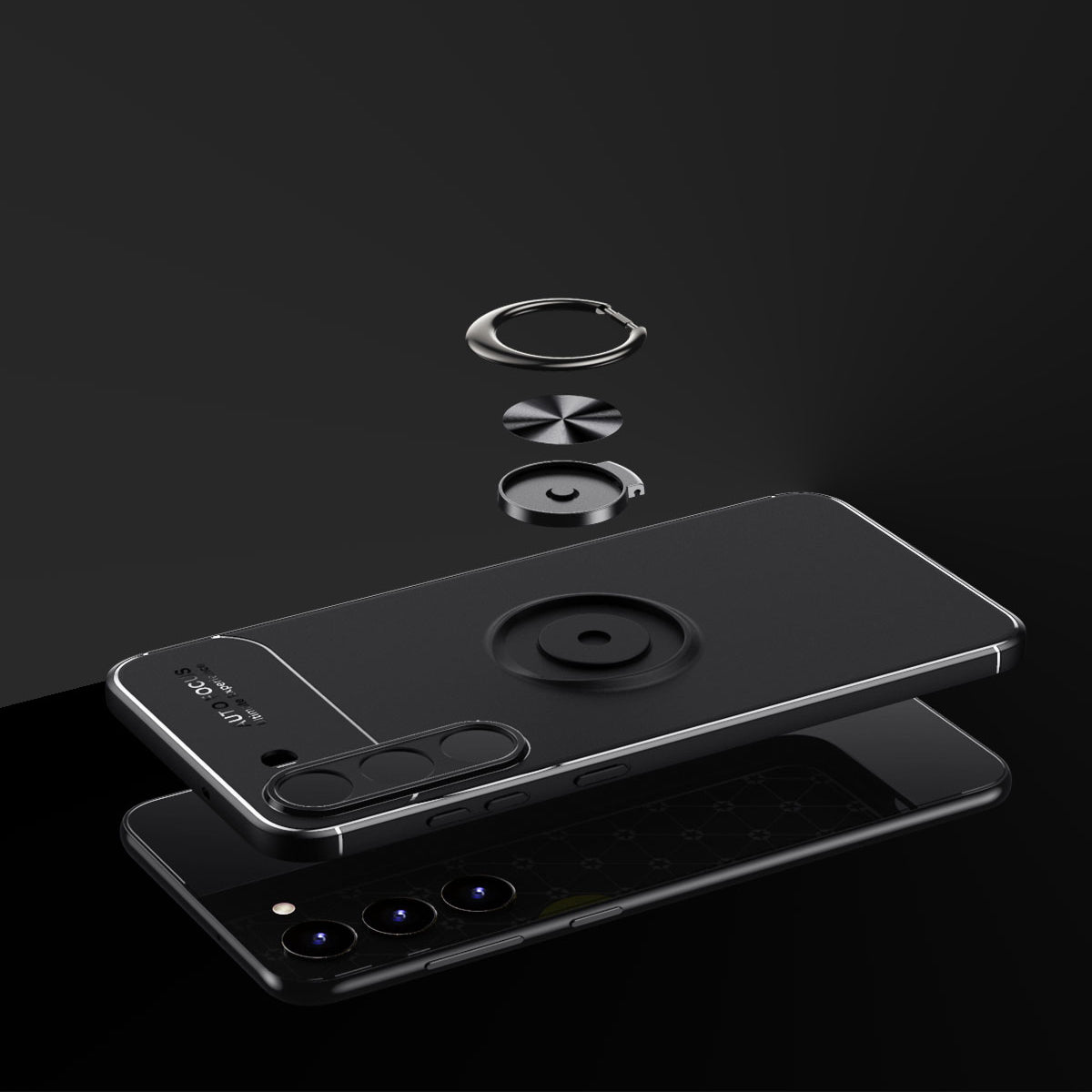 Galaxy S23 Plus Kılıf Zore Ravel Silikon Kapak Siyah-Mavi